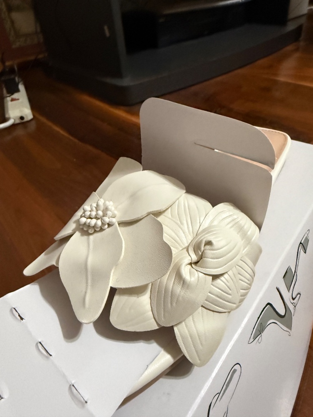 Women's Alyssa Floral Slide Sandals - A New Day White (size 10, NWT) - Picture 15 of 15